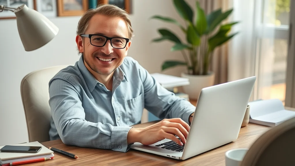 Confident property owner designing professional marketing materials using real estate application