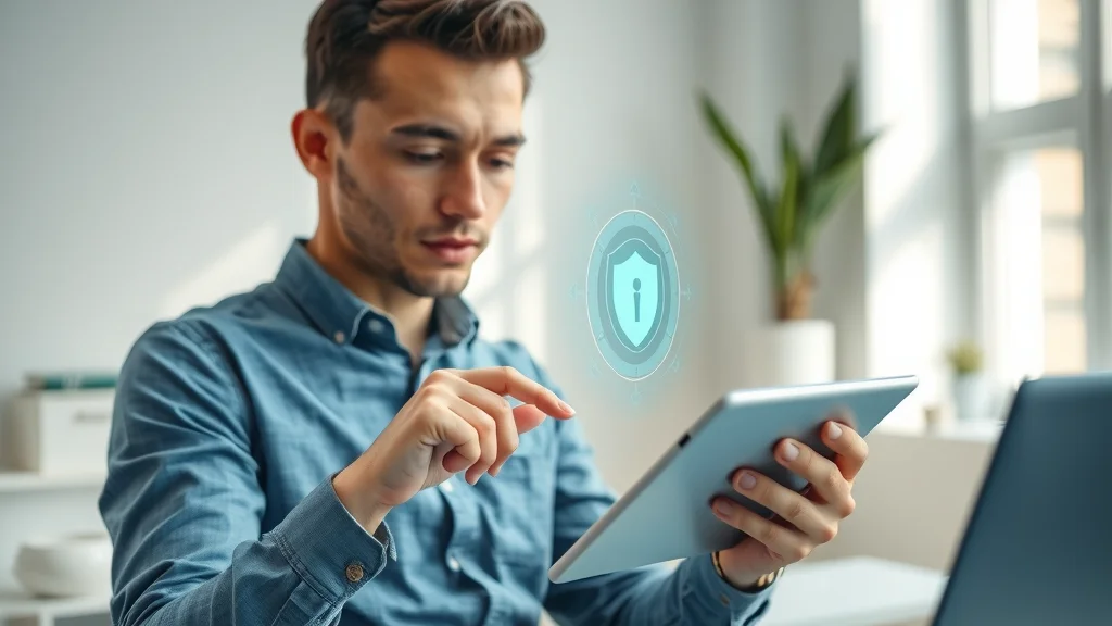 person using mental health app with data security icon for privacy