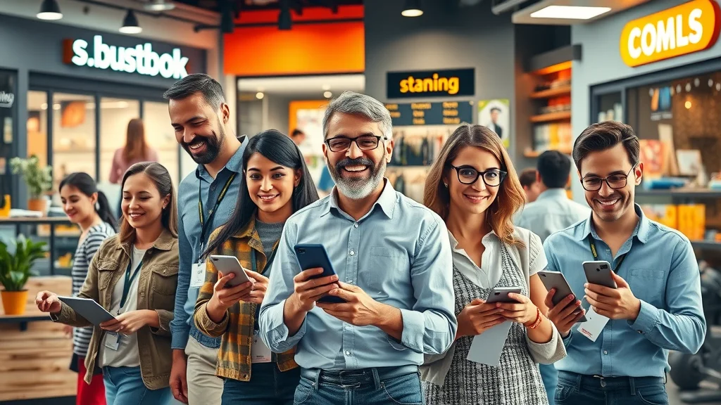 Vibrant collage of small business sectors using website building and content management systems