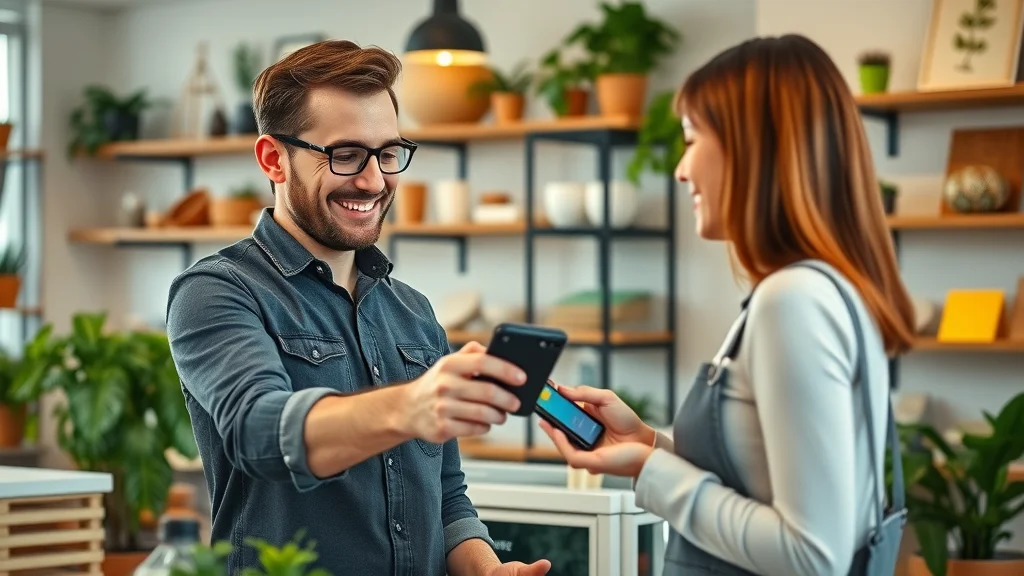 Business owner using e-commerce and payment processing software applications