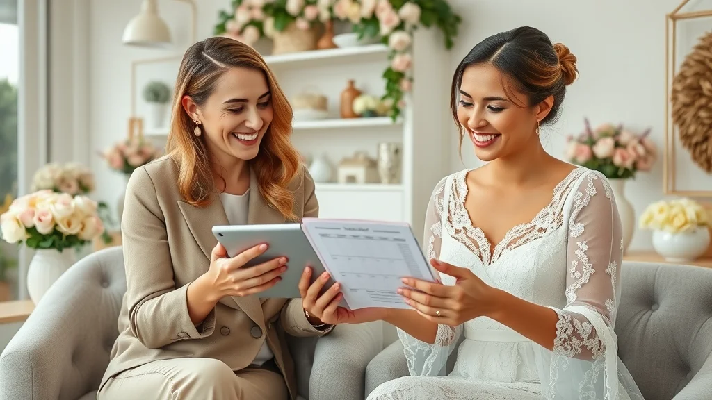 Wedding planner discussing schedules with clients using email & communication tools