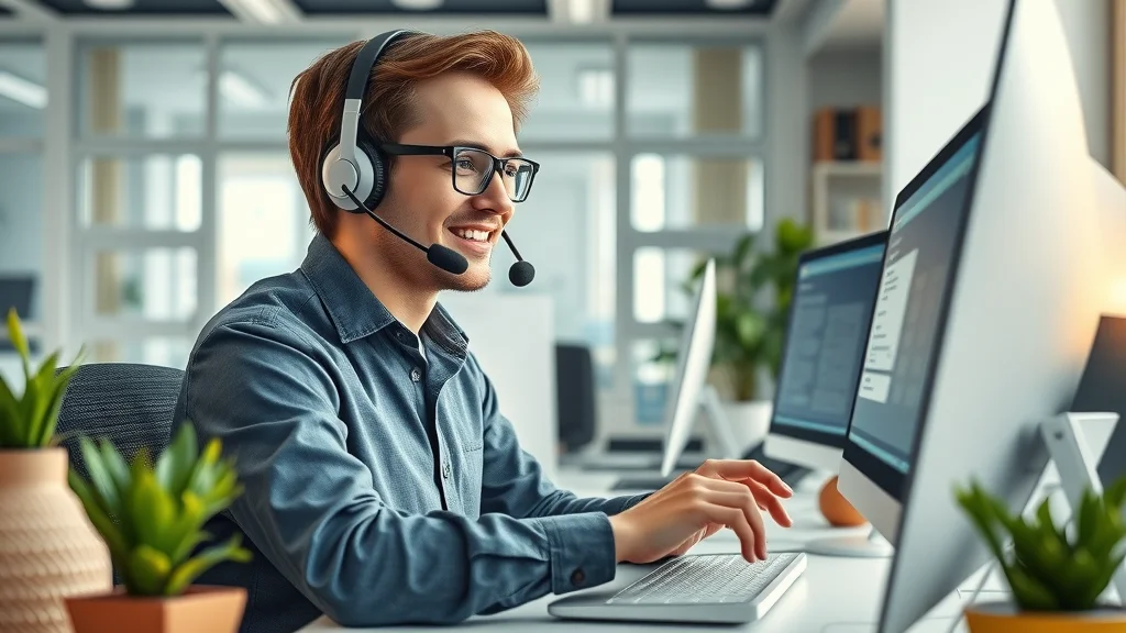 Customer support agent using live chat for helpdesk and customer service and support solutions