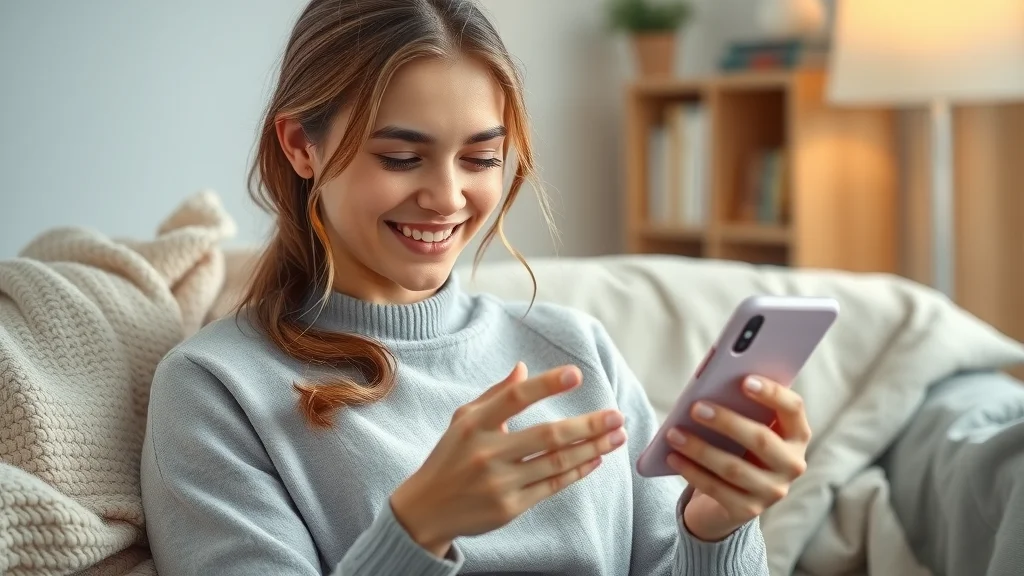 young woman using mental health and wellness app for anxiety relief