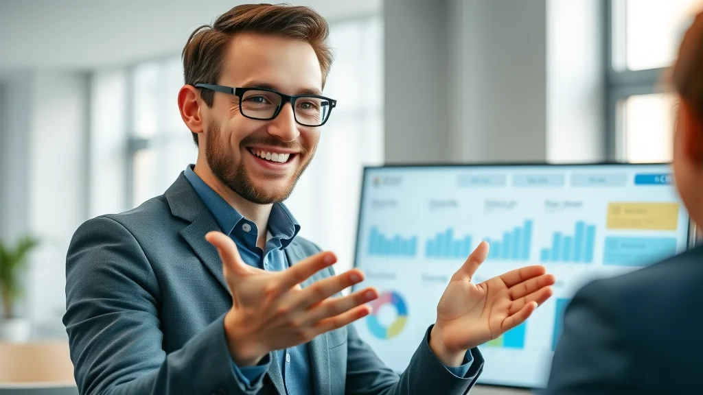Consultant demonstrating CRM software features in boardroom to client—key to retaining clients in management consulting.