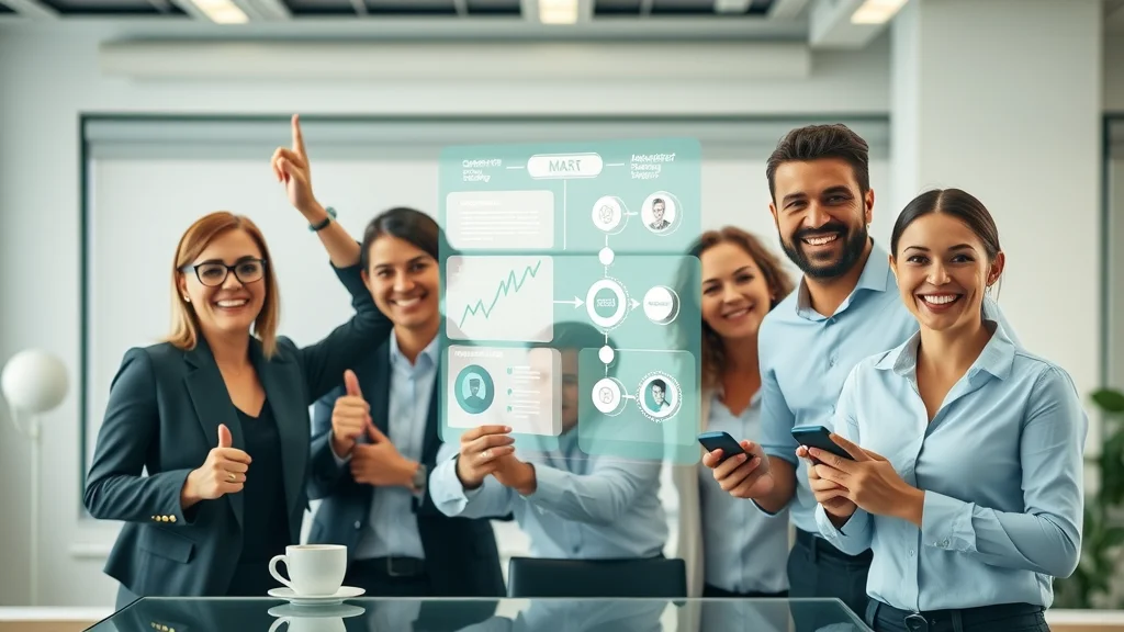 Business team enjoying productivity boost from automated document management and esignature software workflow