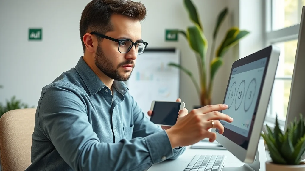 Efficient consultant tracking time with management consulting app and time tracking software at modern minimalist workstation.