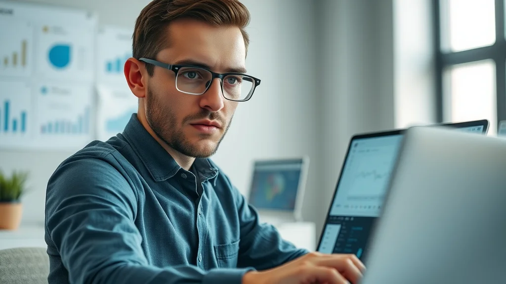Professional reviewing digital dashboard displaying communication tools and notifications