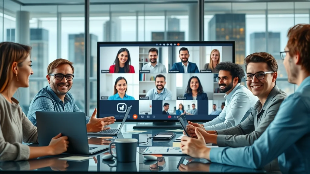 communication and collaboration tools for small businesses - virtual meeting with engaged team members