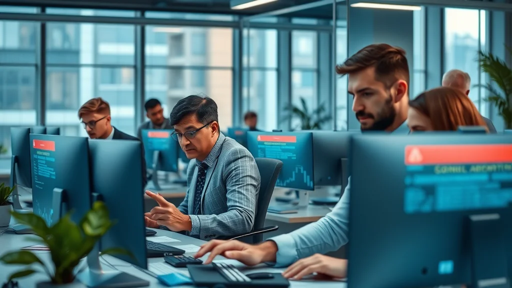 Small business office: cybersecurity and antivirus software solutions and applications in action for virus protection and threat protection.